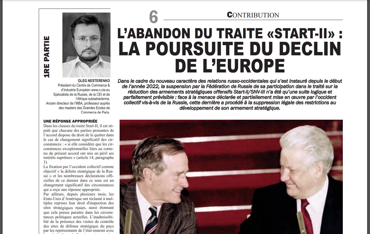 publications par pays - Fin du Traité Start-II