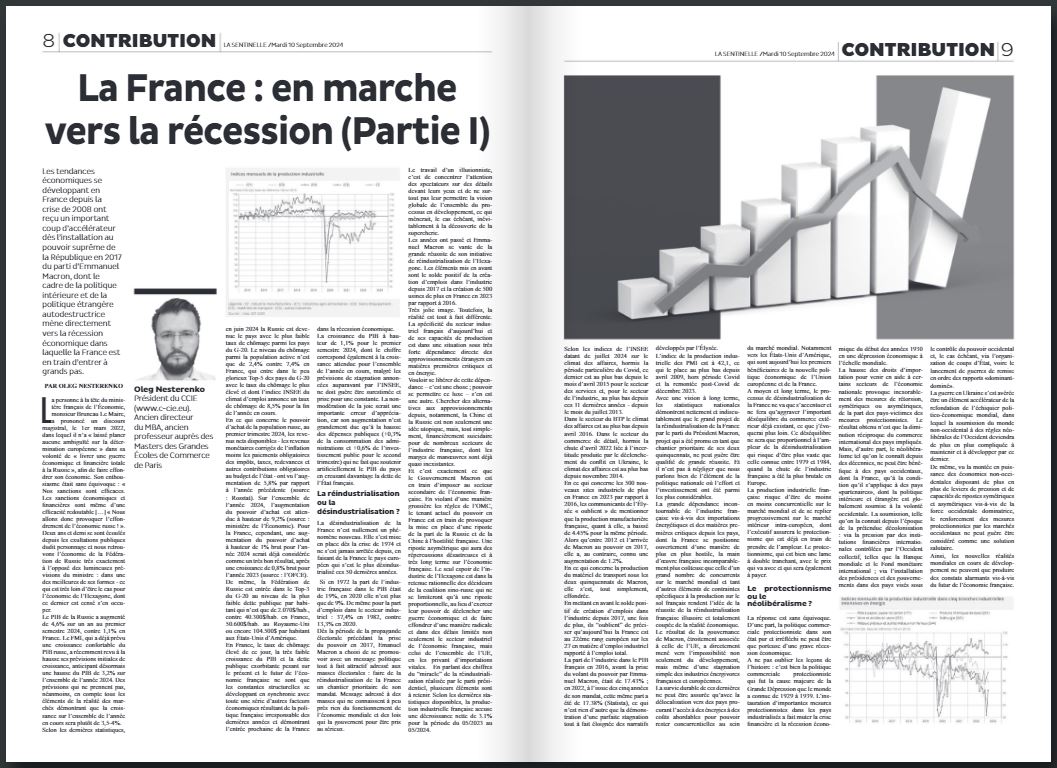 publications par pays - France : en marche vers la récession