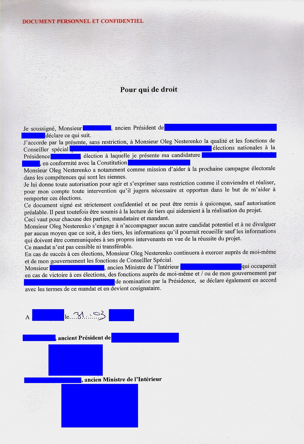 Mandats /extraits