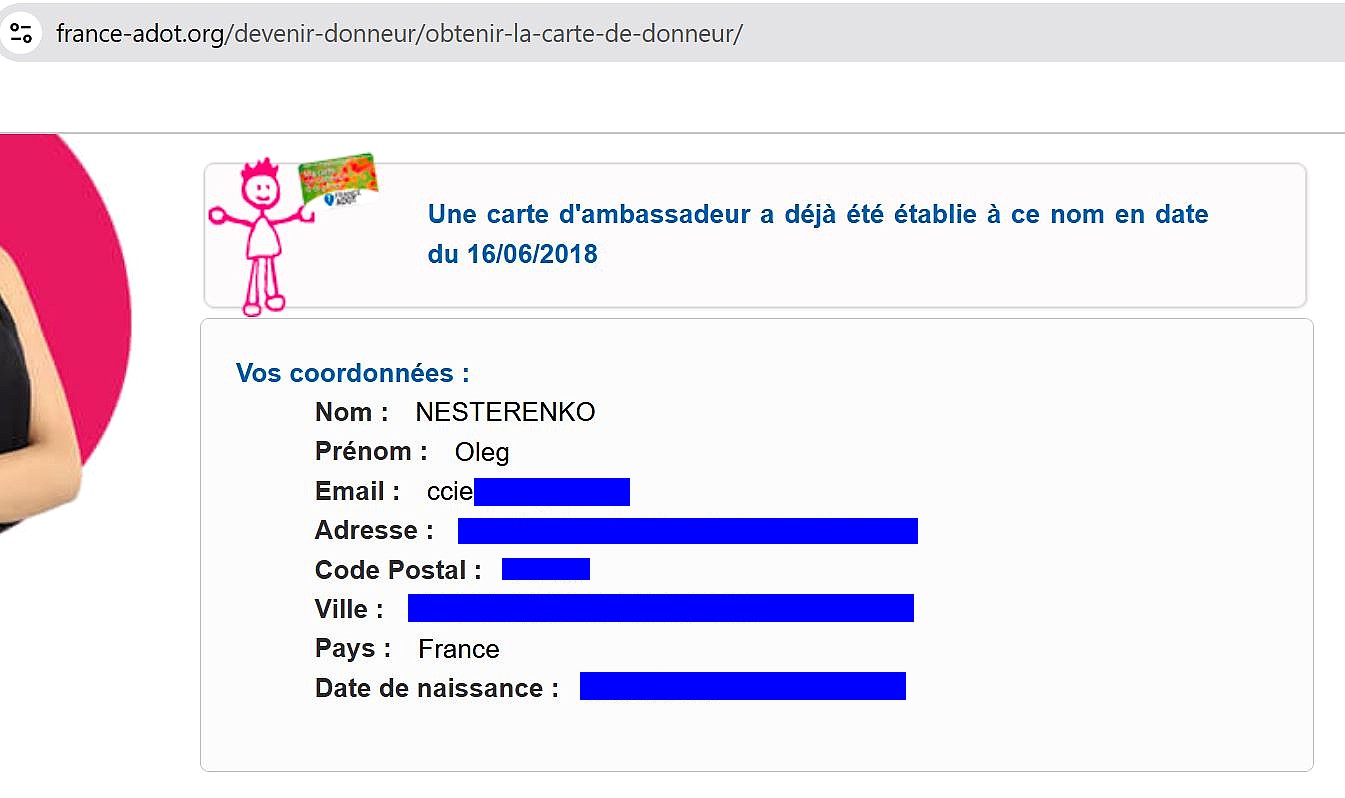 donneur d'organes