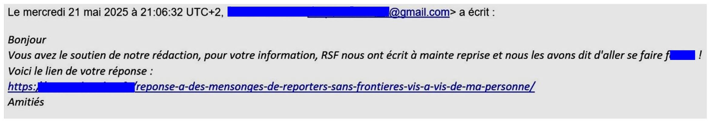 RSF - exp. retours