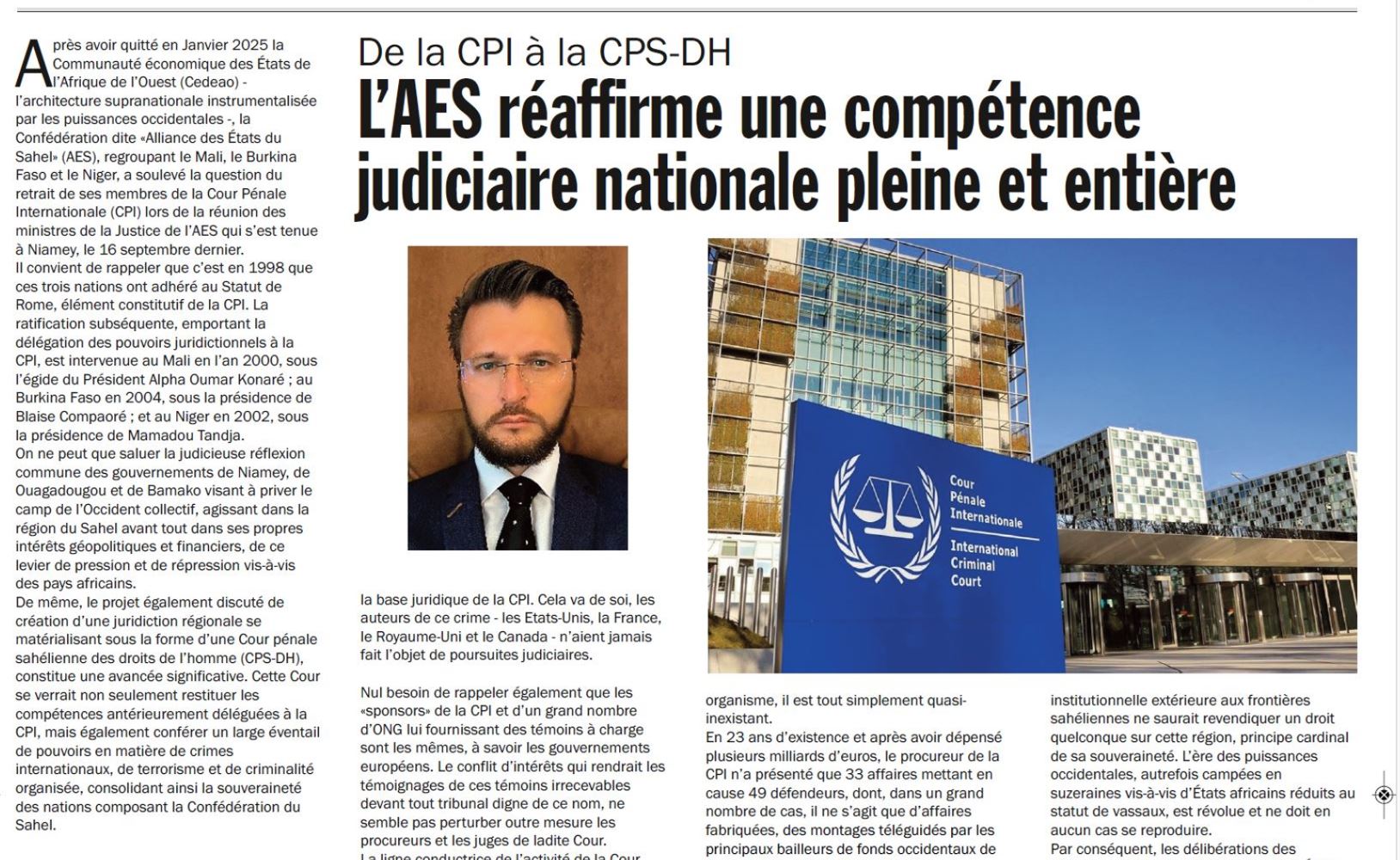 publications par pays - retrait de Confédération Sahel de CPI